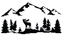 Grand sticker Montagne noir