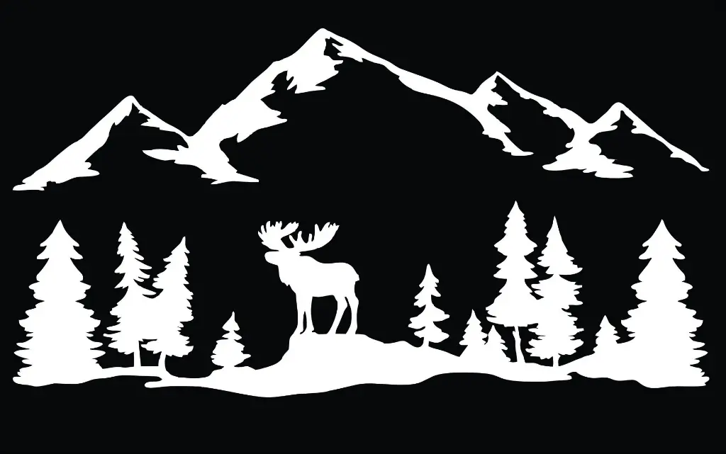 Grand sticker Montagne blanc