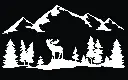 Grand sticker Montagne blanc